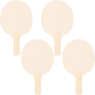COHEALI 4-Pack Unfinished Wooden Ping Pong Paddles - DIY Customizable Table Tennis Racket Blanks for Indoor Outdoor Family Fun