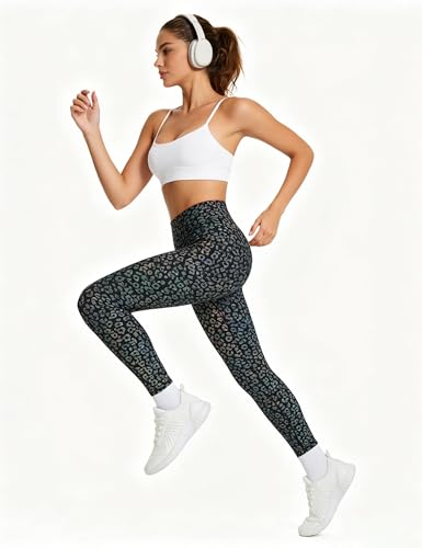 Image of THE GYM PEOPLE Thick High Waist Yoga Pants with Pockets, Tummy Control Workout Running Yoga Leggings for Women
