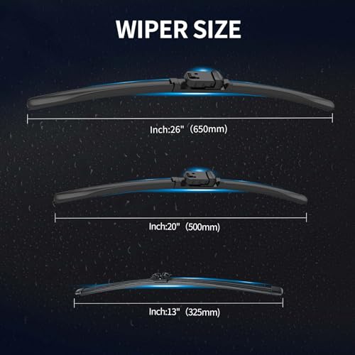 Image of Front and Rear Windshield Wipers for BMW X5 2019-2026 for Car Window | Quiet and Streak-Free Front and Back Wiper Blades Assembly All-Season OEM Automotive Replacement Accessories