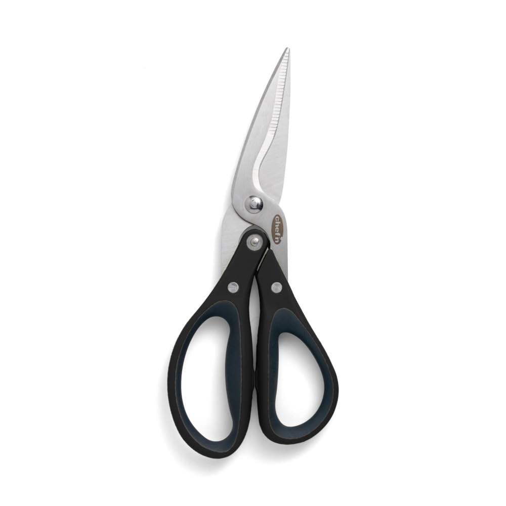 Chef'n FreshForce Poultry Shears, Heavy Duty Kitchen Meat Scissors, Stainless Steel, 22cm, Black