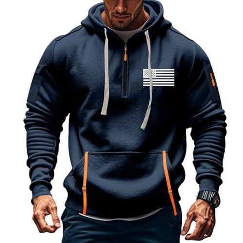 GOFULY Quarter Zip Hoodies For Men Fleece Tactical Sweatshirts Big And Tall Winter Plus Size Pullover Hoodie With Pockets2