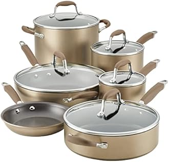 Anolon Advanced Home Hard-Anodized Nonstick 11-Piece Cookware Set (Bronze)