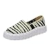 Genérico Bambas Bota Niña Zapatos Manga de punto Round Fashion Toe Striped Platform Women's Breathable Flaying Femen's Sneakers (Black, 37)