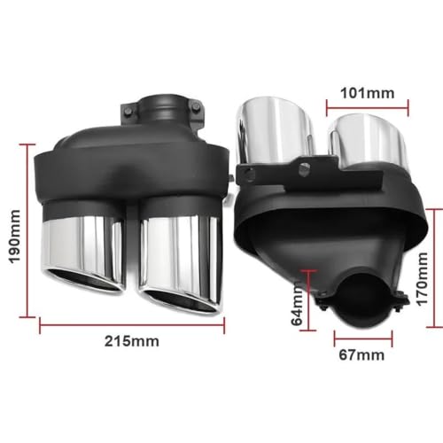 Embout d'échappement pour modifier diffuseur Audi A6 C8 en look S6 - 5