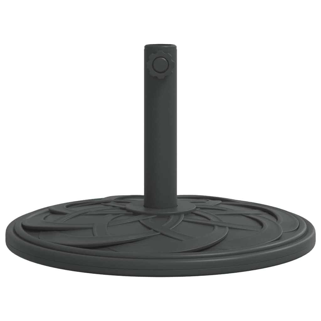 Supporto per ombrellone nero con motivo curvo, peso 12 kg, per palo Ø 38/48 mm, stabile base per ombrellone in PE e cemento, adattatore incluso per balcone, terrazza, giardino, patio e