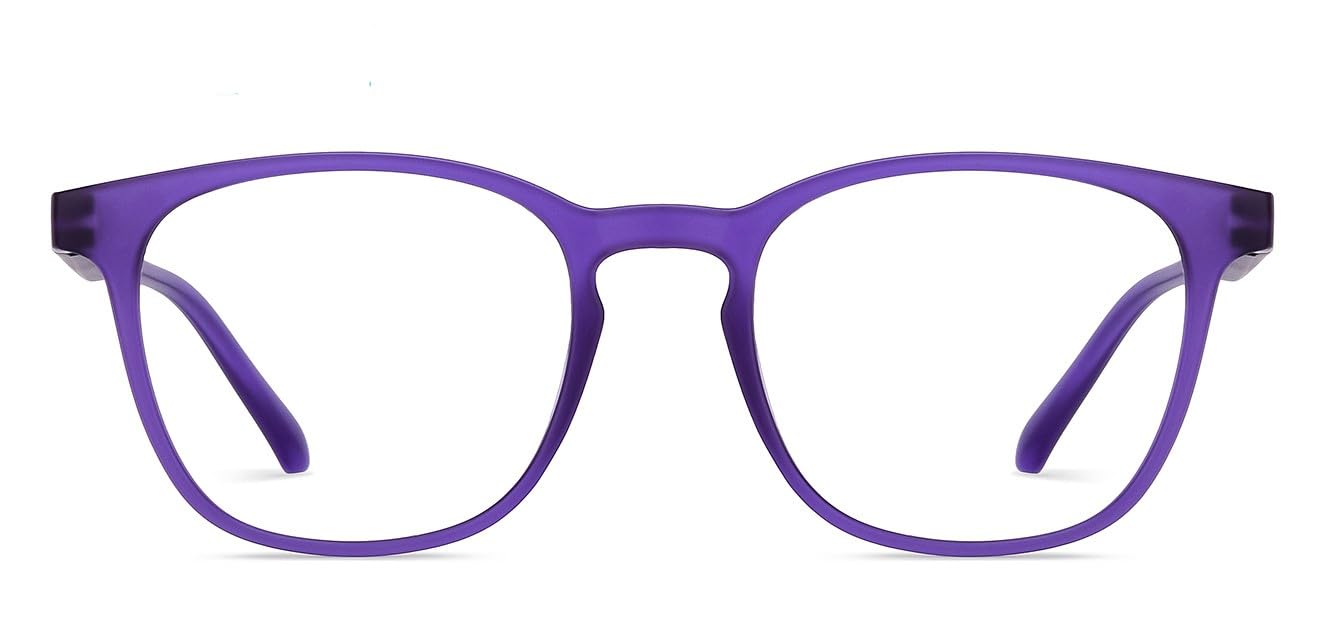 HUSTLR Zero Power Bluecut & Antiglare Computer Eyeglasses | Violet Full Rim Square | As Seen On Shark Tank | Peyush Bansal Glasses | For Men & Women | Large | LB E14058-W (B0CZ94H9XR) Amazon Price History, Amazon Price Tracker