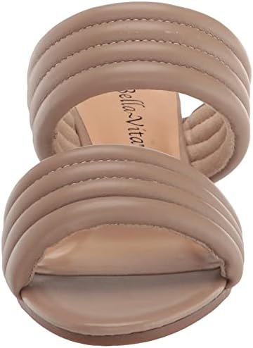 Bella Vita Women's Georgette Block Heel Heeled Sandal, Nude Leather, 11 Wide | Image 1