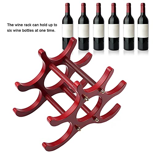 Soporte de madera para vino, 6 botellas, freestanding miniatura 4