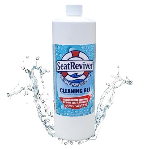 Seat Reviver Marine Mildew Stain Remover for Boat Seats, Vinyl & Plastic | Light Gel That Clings Longer | Fast-Acting | No Scrub | 32oz