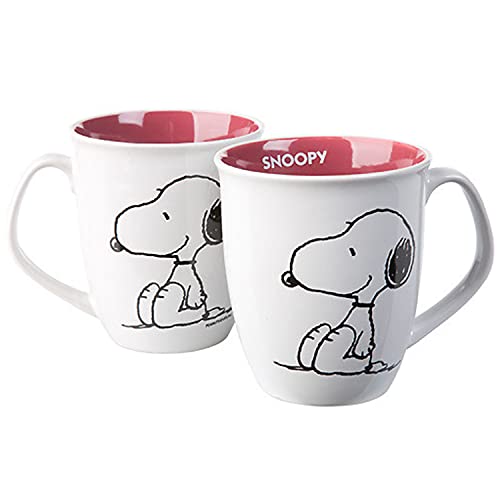 The Peanuts Tasse - Snoopy Kaffeetasse Becher Kaffeebecher aus Keramik Weiß/Rot 280 ml Cover