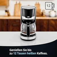 KHG Kaffeeautomat KA-129 SE2 aus Edelstahl/Kunststoff in schwarz, Kapazität für 12 Tassen, mit Glaskanne 1,5 Liter, Permanentfilter, Abschaltautomatik, Wasserstandsanzeige, Tropfstopp – Ansicht 5