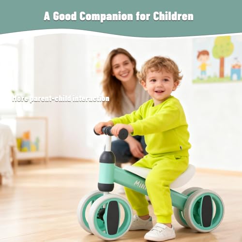 Image of SIMATE Balance Bike Toys for 1 Year Old Boys Girls, 12-24 Month Toddler Ride on Toys, 4 Silent Wheels & Soft Seat, First Birthday Gifts for Baby Girls Boys