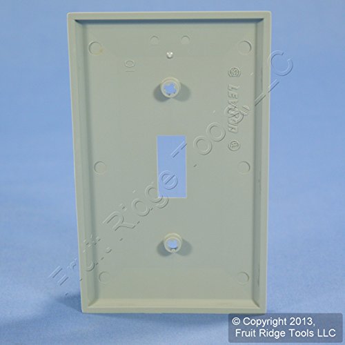 Image of Leviton 1-Gang Toggle Device Switch Wallplate, Standard Size, Thermoplastic Nylon, Device Mount, 80701-GY, Gray