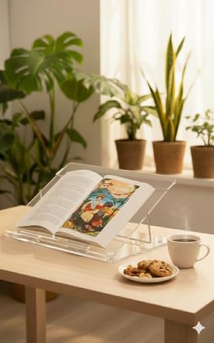 Image of Acrylic Table Top Elevator Writing Desk Standard 7mm Thickness - Transparent Color with Height Adjustable 15x12 Inch