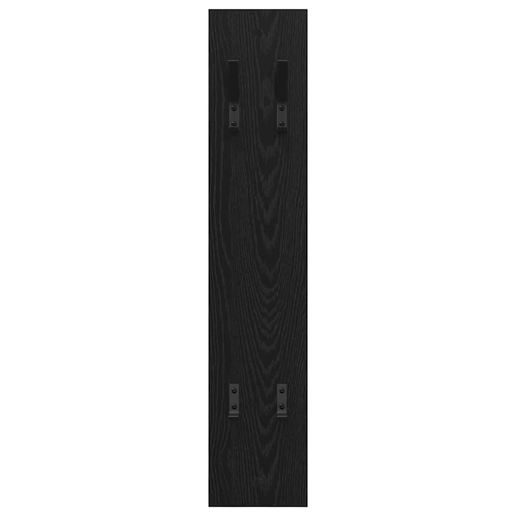 vidaXL Appendiabiti a muro A parete Rovere Nero 20 x 1,5 x 100 cm
