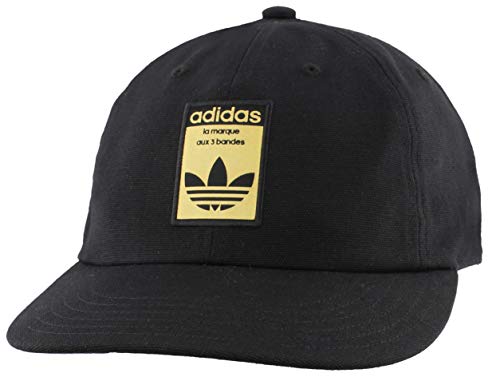 adidas Originals Men's Relaxed Base Strapback Cap, Black/Gold, ONE SIZE