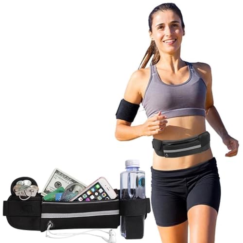 Pochete Esportiva Fitness Impermeável Corrida Praia Academia Ciclismo com Porta Garrafa Celular