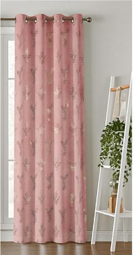 Image of Curtains 9 Feet Long for Living Room - Long Door 9ft Curtains Set 1 Pcs Panel, Velvet Blackout & Stylish Parda for Home Decor & Office Room Darkening | Pink Colour 9 feet (48 x 108 Inch) - 1 Pcs
