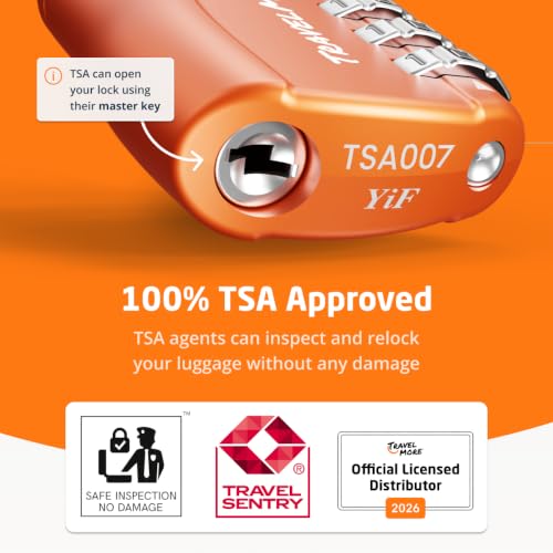 4 Pack TSA Approved Travel Combination Cable Luggage Locks for Suitcases & Backpacks - Orange - Image 4