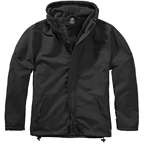 Brandit - Cortavientos con Cremallera Frontal y Capucha para Hombre en Negro Talla XXL Cover
