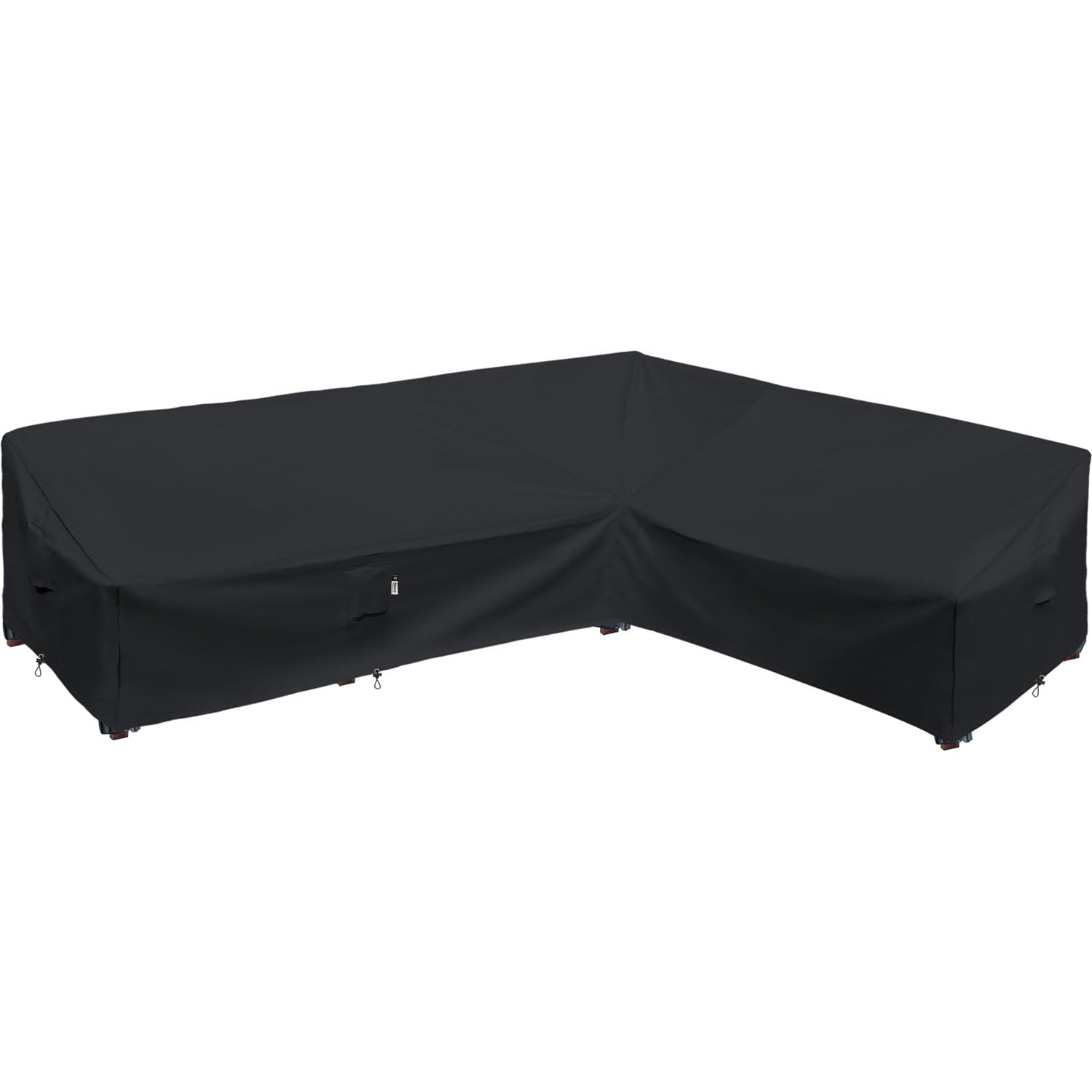 Heavy Duty Outdoor Sectional Sofa Cover, 120"X90" L-Shaped Waterproof 600D Patio Sectional Couch Cover, Lawn Patio Furniture Cover (Midnight Black, L-Shaped-Right Facing-120x90)