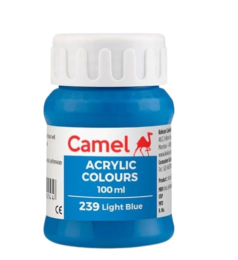 Image of Acrylic Colour 100ML - Versatile, Permanent, and Skin-Friendly Paint for Multiple Surfaces | (Light Blue 239)