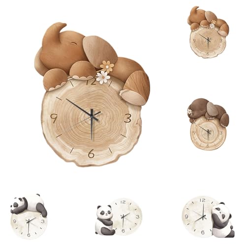 Aoccqkfオシャレでシンプルなウォールクロック、壁掛け時計、おしゃれ、可愛い、北欧、静音、木目、猫のデザイン、シンプルでモダンなクリエイティブ、多機能、リビングルーム、寝室、書斎などのシーンに適しています。 (I)