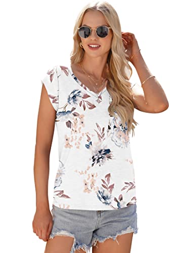 AUSELILY Womens Cap Sleeve T-Shirt Casual Loose Fit Tank Tops3