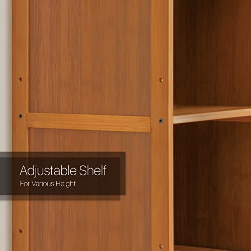 Monibloom 3 Tier Bookcase, Bamboo Freestanding Display Shelves Bookcase Storage Book Shelves For Living Room Bedroom Office Décor, Brown #TOP4