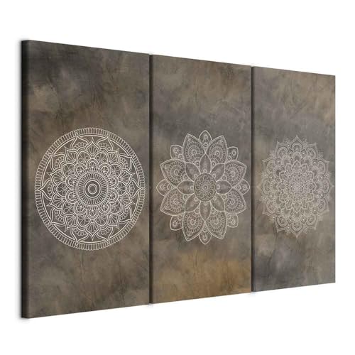 murando - Cuadro en Lienzo Mandala 120x80 cm 3 partes - Cuadros decorativos Decoracion Decorativo para Pared salon modernos dormitorios - Ornament Zen Abstracto marrón estilo vintage n-C-0311-b-e
