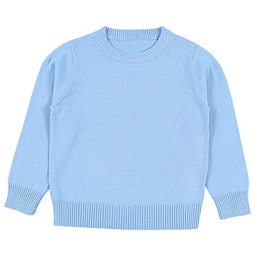 Wennikids Baby Boys Girls O-Neck Toddler Pullover Sweaters Knitted Coats Outwear Sweatshirt 1-6 Years Medium Light Blue #TOP24