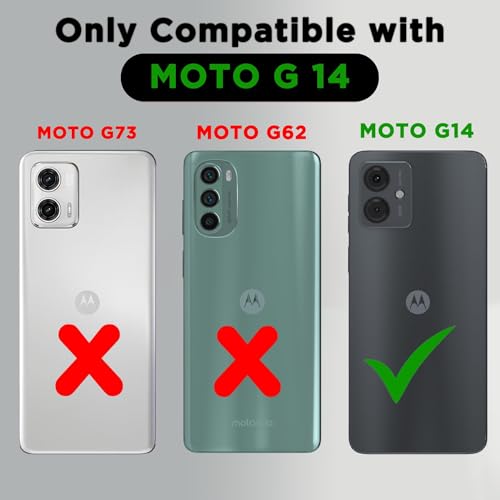 Image of COVERBLACK Soft Rubber Silicone Clear Back Cover for Motorola G14 - Transparent