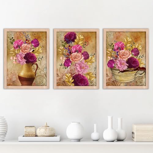 Image of kotart Paintings Modern Art Wall Decor Framed Paintings for Bedroom Living Room - Framed Wall Posters /Paintings with Frame - Paintings for Wall Decoration - Set of 3 - D (Art 7, 19x25 inch)