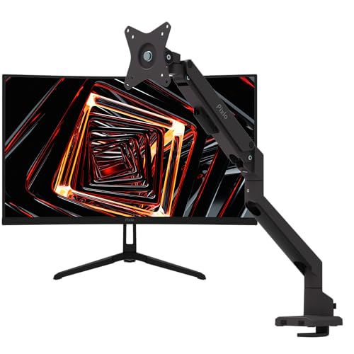 Image of Pixio PXC248WAVE 24 inch 200Hz Refresh Rate FHD 1080p Resolution 1500R Curve Fast VA Panel 1ms GTG Response Time HDR Curved Gaming Monitor and PS1S Wave Black Single Monitor Arm - Fits up to 32 inches