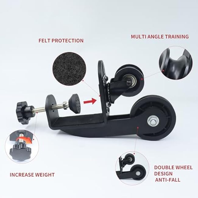 Arm Wrestling Training Pulley System Professional, Forearm Workout Table Equipment, Wrist Exerciser Cable Machine with Rope Handle