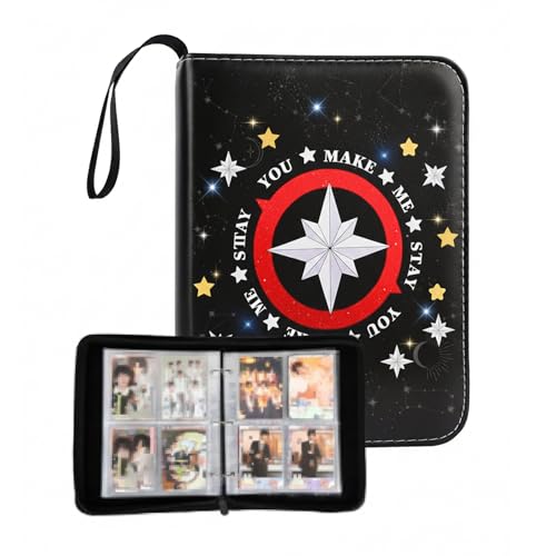 Stray Merch Card Binder for 400 Lomo Cards Zip Card Album with Wrist Strap Stray Photo Card Holder Stray Gifts and Stray Merchandise
