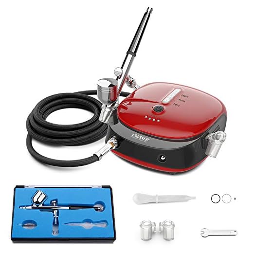 Oasser Mini Kit Aerógrafo con Compresor Portátil, Doble Acción, 1000mAh, Batería de Litio Recargable