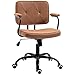 Produktbild Vinsetto Bürostuhl mit Rollen Drehstuhl Schreibtischstuhl für Büro höhenverstellbar mit Wippfunktion 360°-Drehung neigbar Schaumstoff Braun 61 x 58 x 82-91 cm