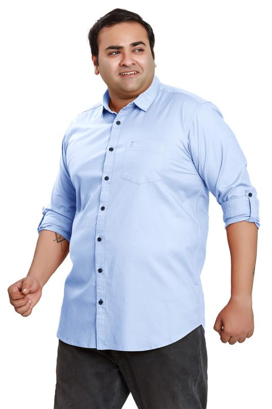 Image of BE ACTIVE Plus Size Lycra Cotton Satin for Men Shirts|| All Plus Size Men|| Cotton Stylish Full Sleeves Shirt for Men