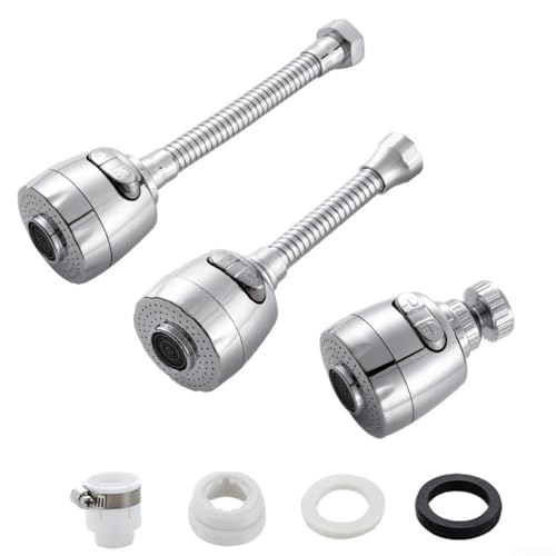 Stainless Steel Kitchen Faucet Aerator Tap Head Extender, 360 Degree Rotating Anti-Splash Design, For Fit for Most Kitchen Taps with 14-23 mm Connector,(7.5cm + Adapter) - Image 2