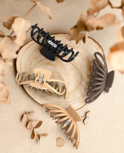 Opaul Hair Clips For Women - Matte Nonslip Large Hair Claw Clips For Thick And Thin Hair, 4.7" Strong Hold Big Hair Clips Neutral Hair Styling Accessories Christmas Gifts For Women Girls (4 Pack) #TOP4