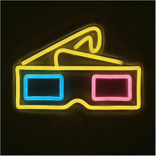 Lampe au néon style lunettes de cinéma 3D pour enseigne lumineuse tendance