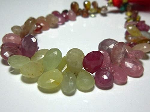 Saphir naturel africain perle poire facettée pour création de bijoux