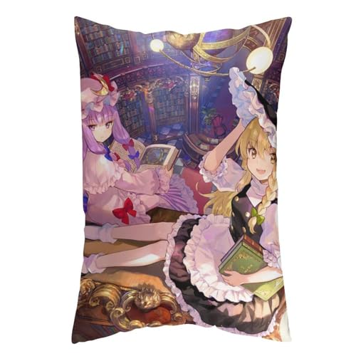 枕カバー 魔理沙 パチュリー 東方シリーズ ピローケース 60cm*40cm まくらカバー 寝具カバー ファスナー式 抱き枕 クッション 吸汗速乾 静電気対策強化 ソファクッションカバー 快適 肌に優しい 軽量 柔らかい ホテル品質 四節通用 家庭用 アニ