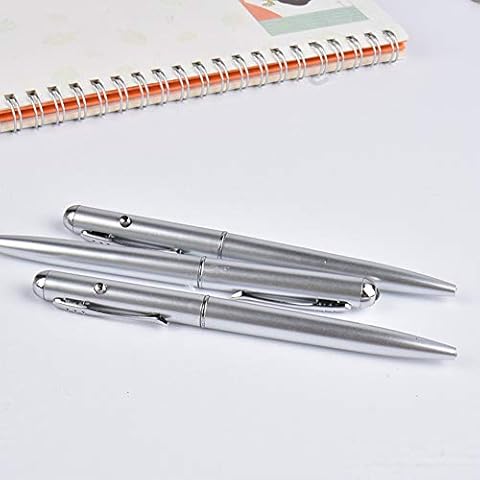 hearsbeauty Multifunction Ball Pen LED UV Light Secret Invisible Ink School Office Supplies Portable Stationery Gift 5.24" x 0.31" Cover