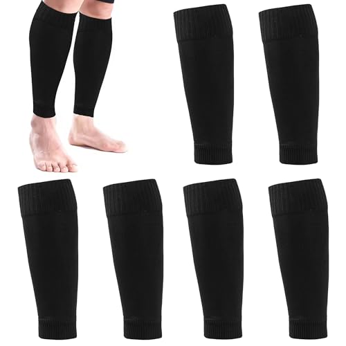 3 Pairs black football socks,Black Durable Cut Football Socks, Football sock sleeves, for F-ootball Games Beginner,Fits Over Shin Pads