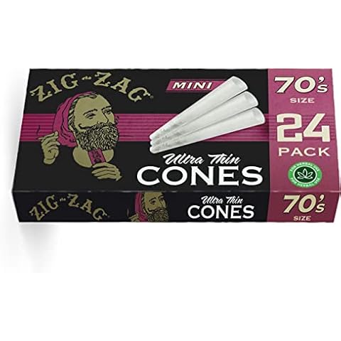 Zig-Zag 70mm Ultra Thin Pre Rolled Cones - 24 Pack Box | Premium Quality | Slow Burn | Easy to Fill | Versatile Rolling Papers | 24 Rolling Papers Cover