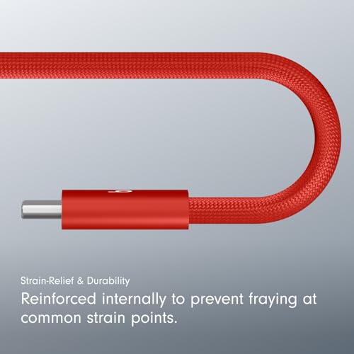 Image of Beats 240W USB-C to USB-C Braided Cable, Fast Charging, Durable /Tangle Free, Compatible with Apple and Android Devices (3 m /10 ft) - Rapid Red