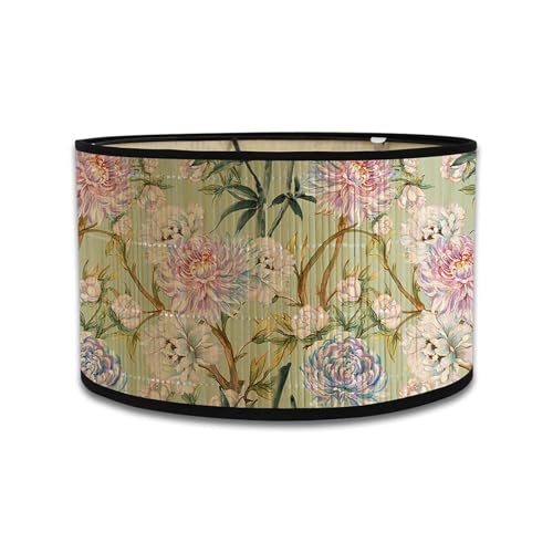 Abad-jour en bambou rétro, abat-jour en forme de tambour rond pour tables ou lustres, adapté aux lustres de plafond simples (Style 12)