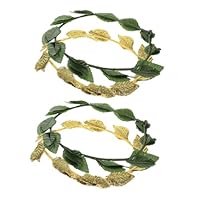 GALPADA 4pcs Leaf Crown Handcrafted Greek Goddess and Roman Headband with Gold Green Leaves Elegant Renaissance Festival Headdress for Wedding Cosplay and Costume Parties